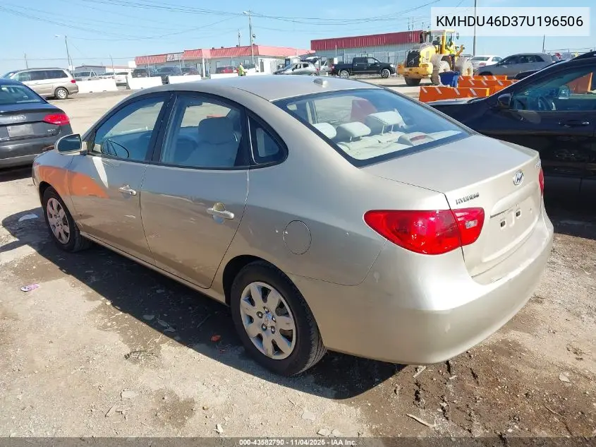 KMHDU46D37U196506 2007 Hyundai Elantra Gls/Limited/Se