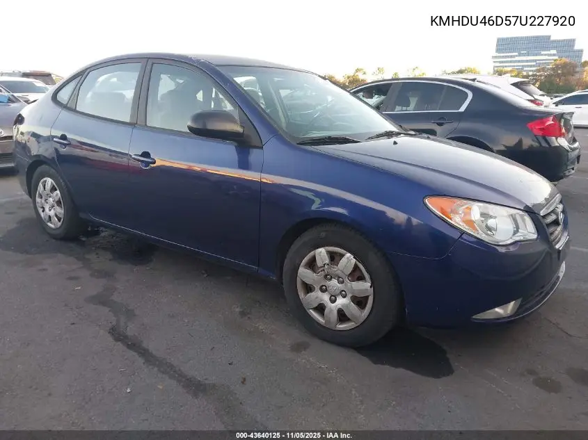 KMHDU46D57U227920 2007 Hyundai Elantra Gls/Limited/Se