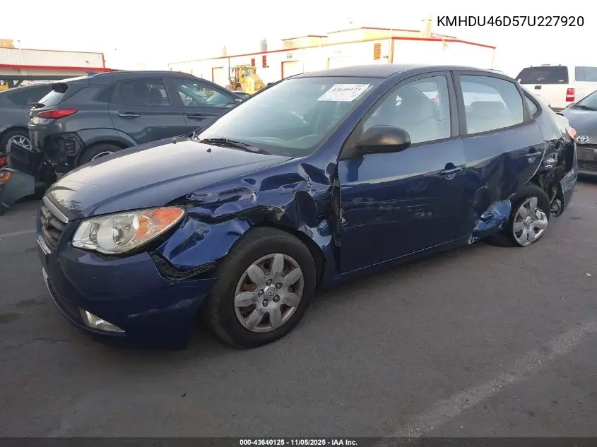 KMHDU46D57U227920 2007 Hyundai Elantra Gls/Limited/Se