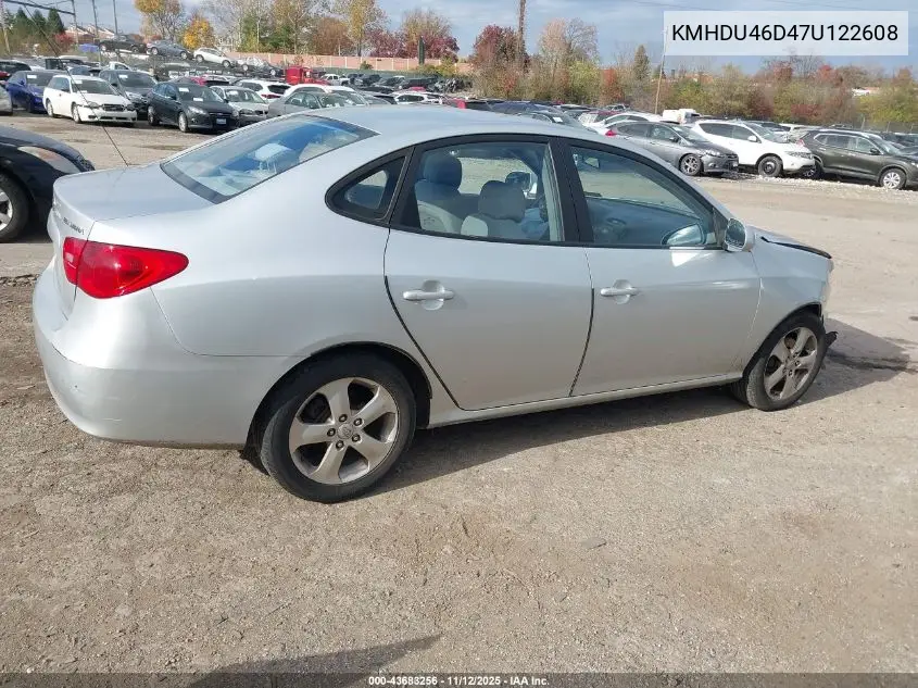 KMHDU46D47U122608 2007 Hyundai Elantra Gls/Limited/Se