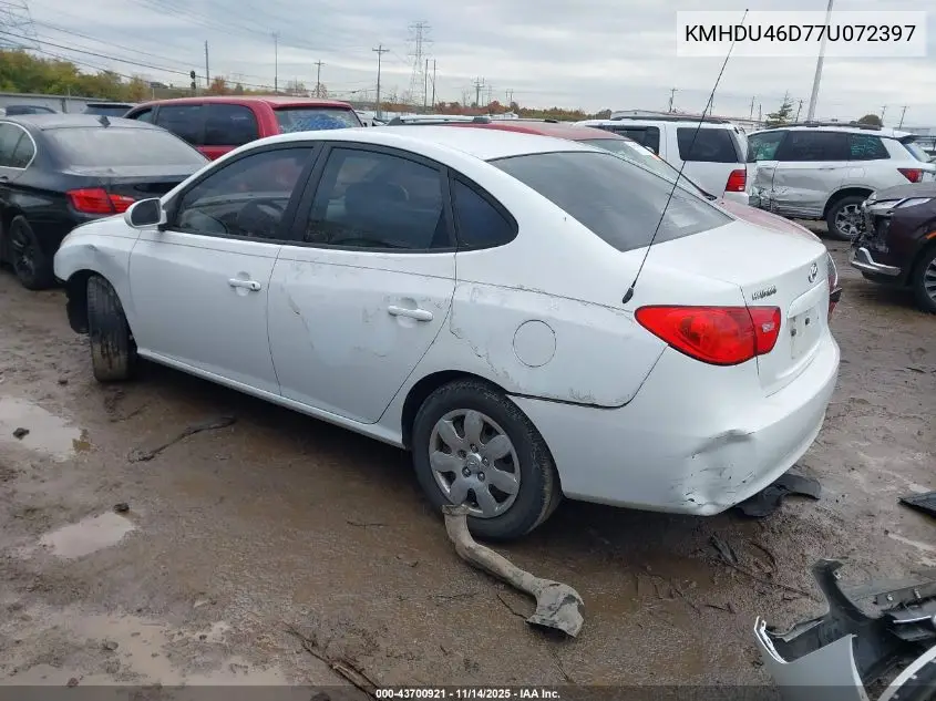 KMHDU46D77U072397 2007 Hyundai Elantra Gls/Limited/Se