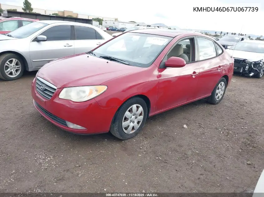 KMHDU46D67U067739 2007 Hyundai Elantra Gls/Limited/Se