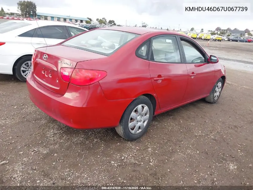 KMHDU46D67U067739 2007 Hyundai Elantra Gls/Limited/Se
