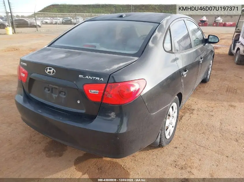 KMHDU46D07U197371 2007 Hyundai Elantra Gls/Limited/Se