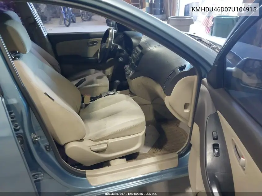 KMHDU46D07U104915 2007 Hyundai Elantra Gls/Limited/Se