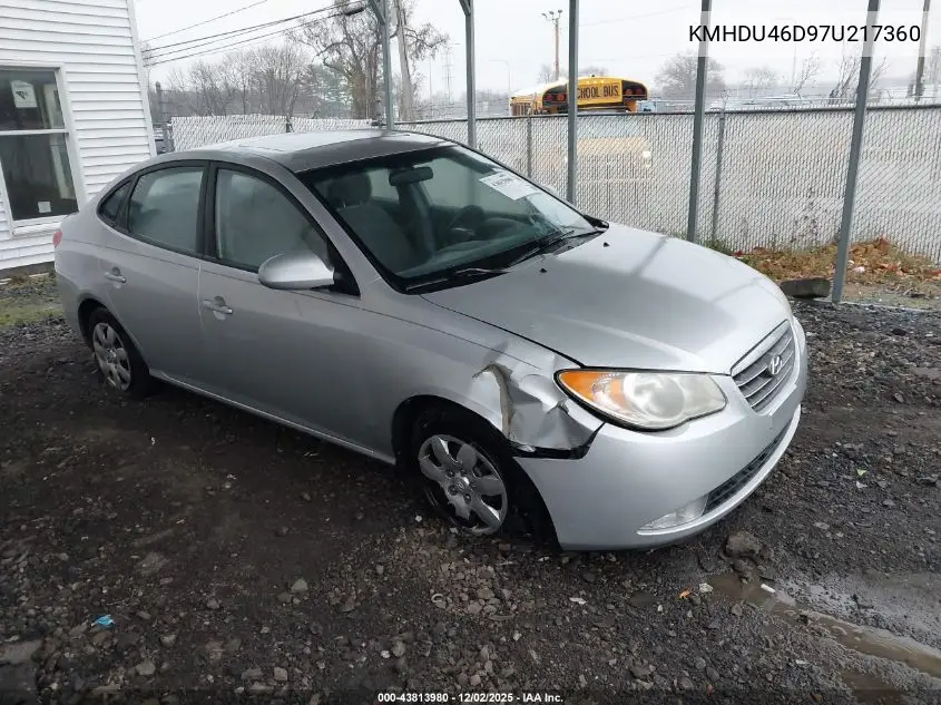 KMHDU46D97U217360 2007 Hyundai Elantra Gls/Limited/Se