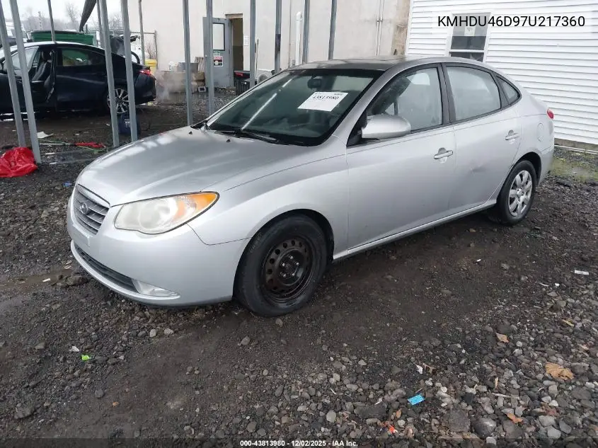 KMHDU46D97U217360 2007 Hyundai Elantra Gls/Limited/Se