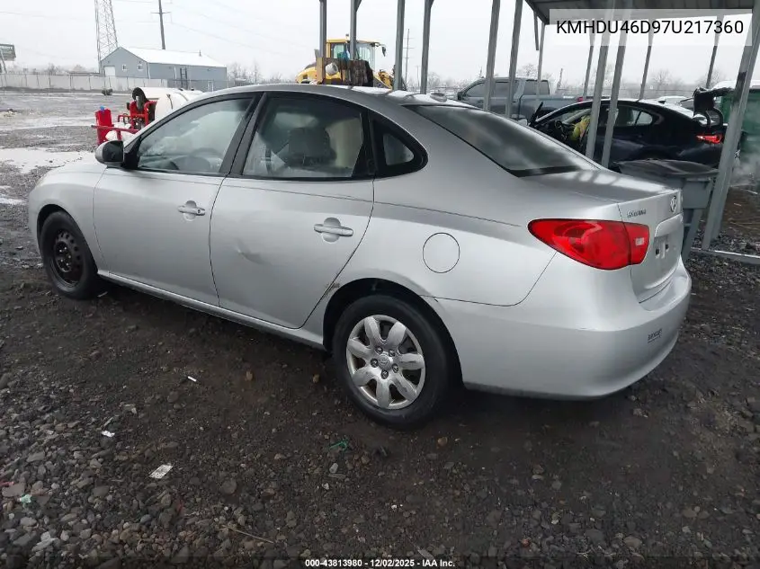 KMHDU46D97U217360 2007 Hyundai Elantra Gls/Limited/Se
