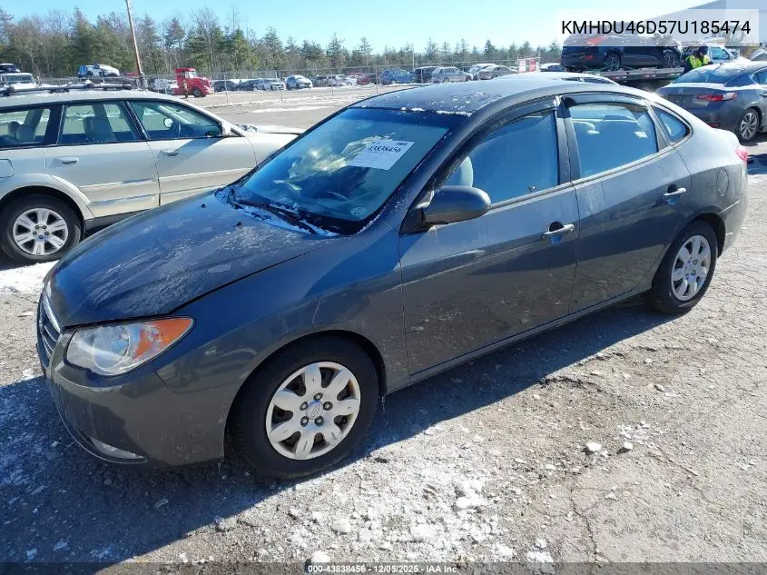 KMHDU46D57U185474 2007 Hyundai Elantra Gls/Limited/Se