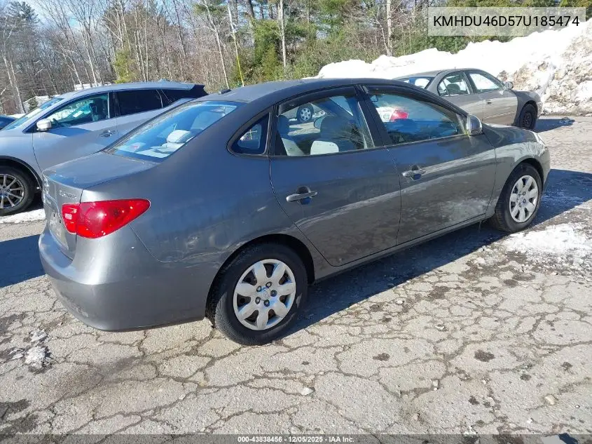 KMHDU46D57U185474 2007 Hyundai Elantra Gls/Limited/Se