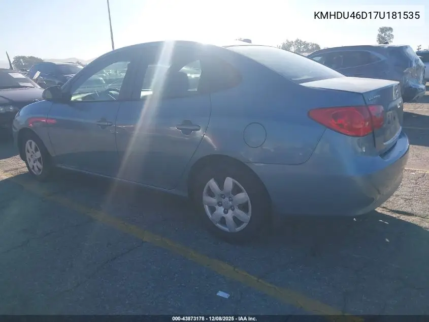 KMHDU46D17U181535 2007 Hyundai Elantra Gls/Limited/Se