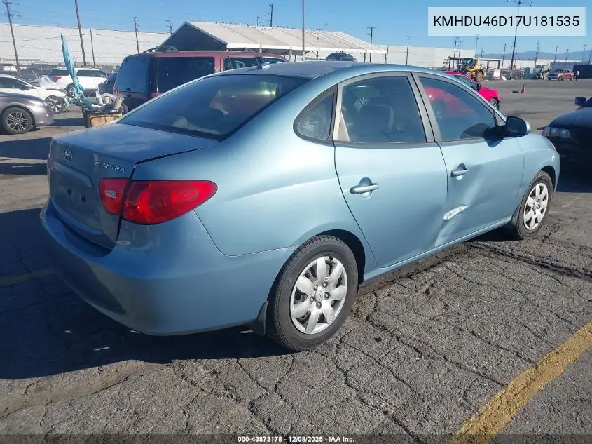 KMHDU46D17U181535 2007 Hyundai Elantra Gls/Limited/Se