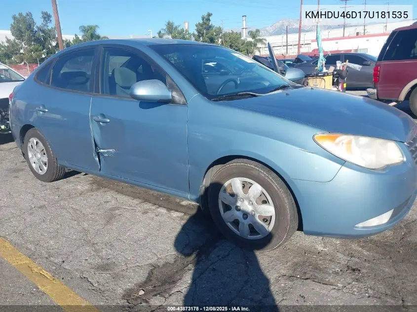 KMHDU46D17U181535 2007 Hyundai Elantra Gls/Limited/Se