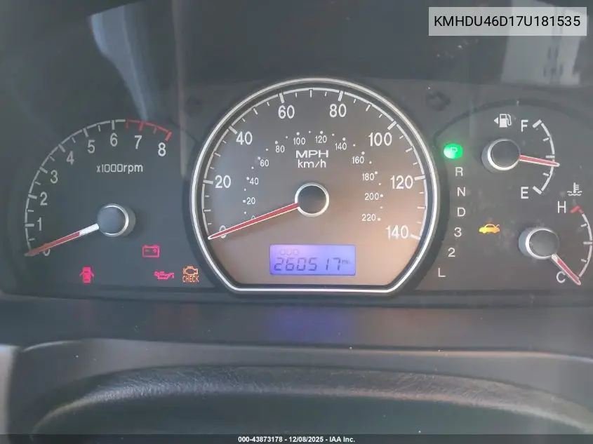 KMHDU46D17U181535 2007 Hyundai Elantra Gls/Limited/Se
