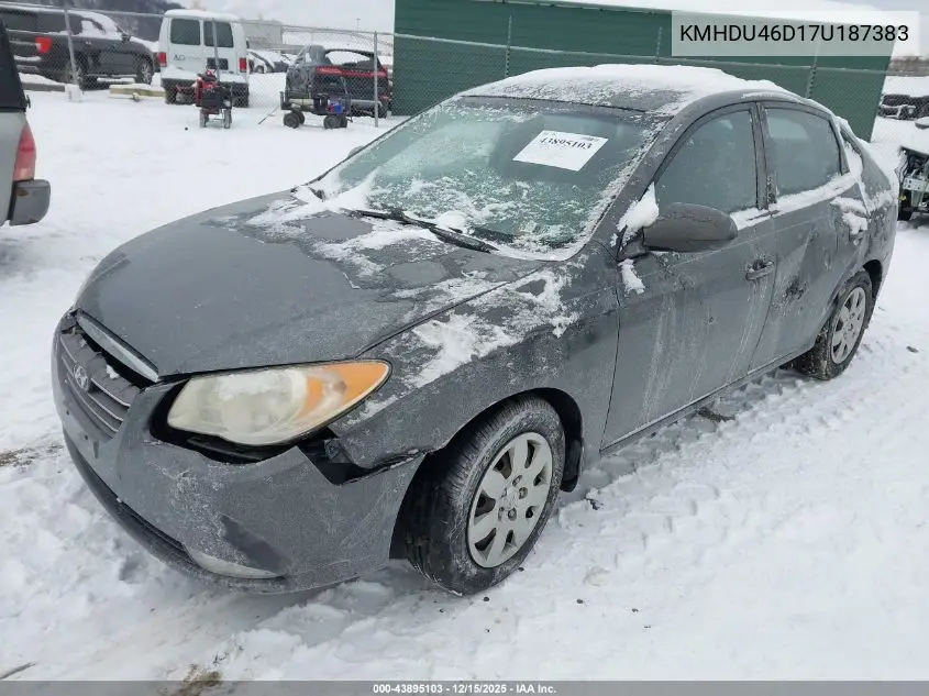 KMHDU46D17U187383 2007 Hyundai Elantra Gls/Limited/Se