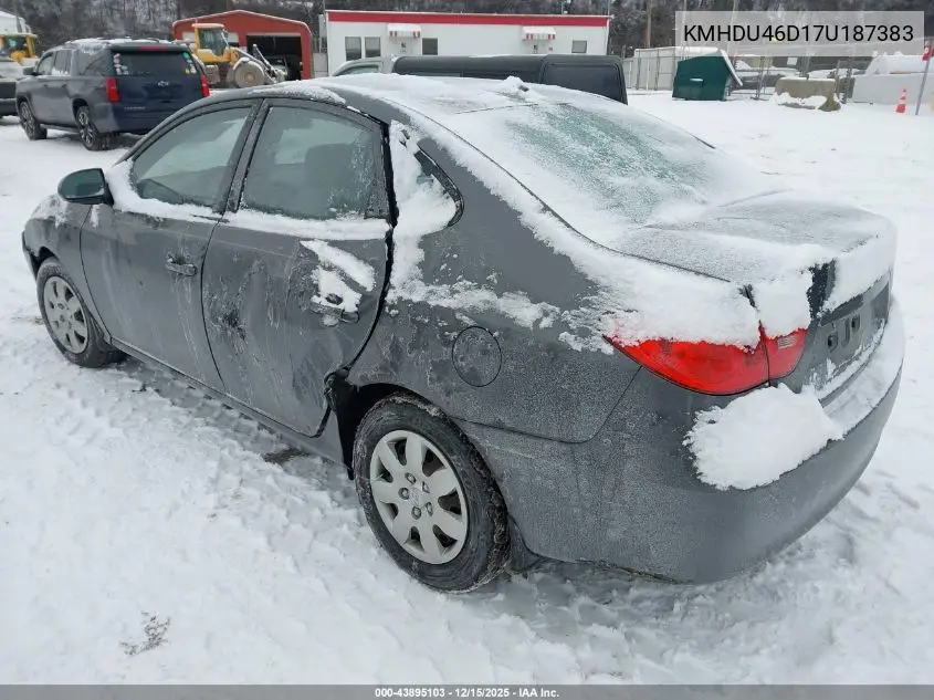 KMHDU46D17U187383 2007 Hyundai Elantra Gls/Limited/Se
