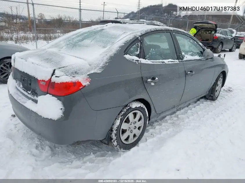 KMHDU46D17U187383 2007 Hyundai Elantra Gls/Limited/Se