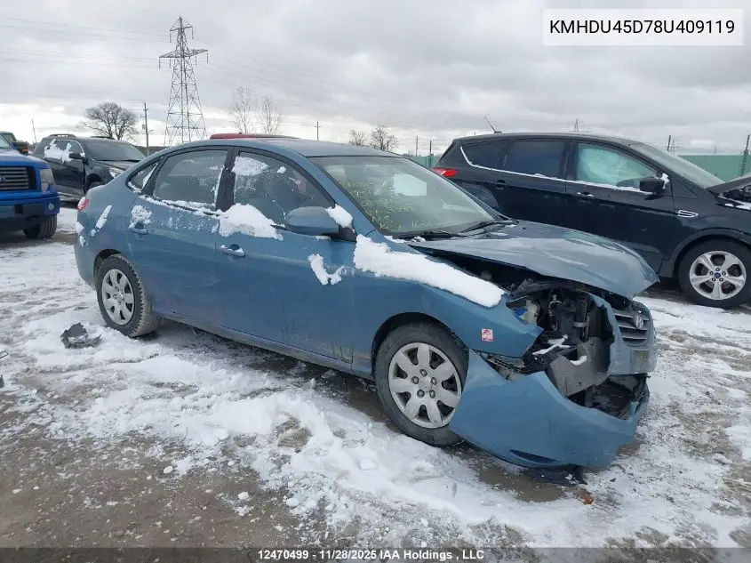 KMHDU45D78U409119 2008 Hyundai Elantra
