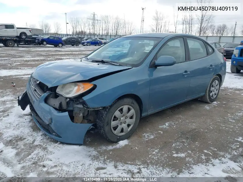 KMHDU45D78U409119 2008 Hyundai Elantra
