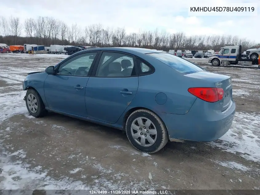 KMHDU45D78U409119 2008 Hyundai Elantra