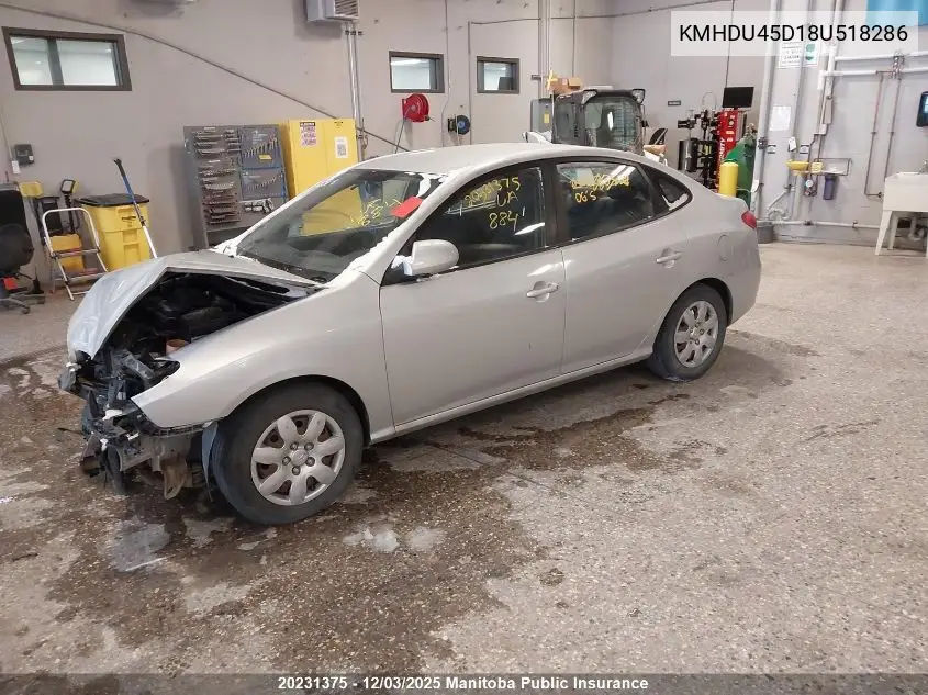 KMHDU45D18U518286 2008 Hyundai Elantra Gl