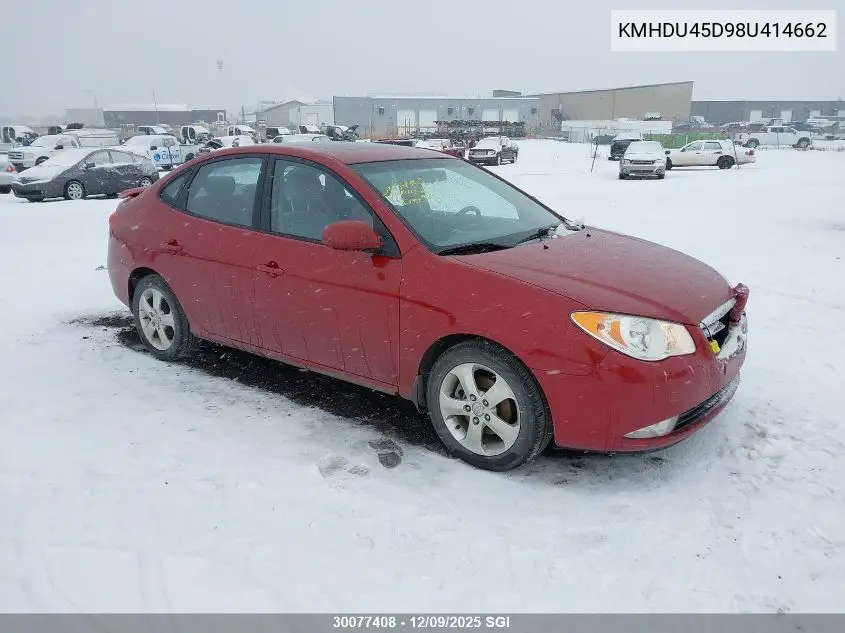 KMHDU45D98U414662 2008 Hyundai Elantra Gl/Gls
