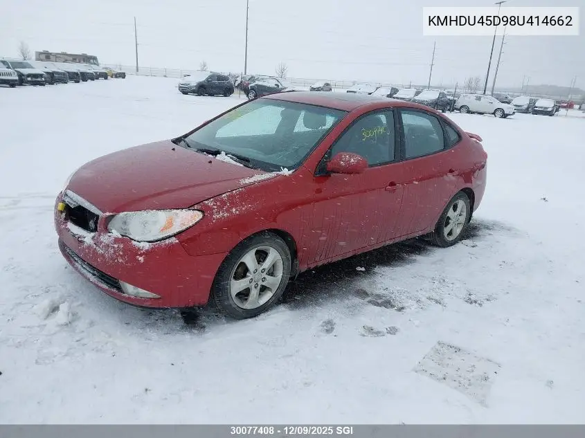 KMHDU45D98U414662 2008 Hyundai Elantra Gl/Gls
