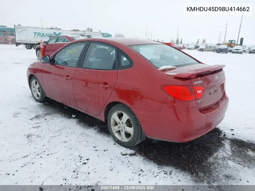 KMHDU45D98U414662 2008 Hyundai Elantra Gl/Gls