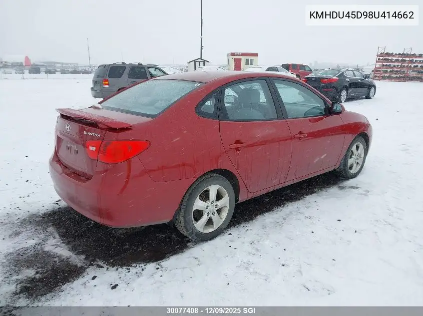 KMHDU45D98U414662 2008 Hyundai Elantra Gl/Gls