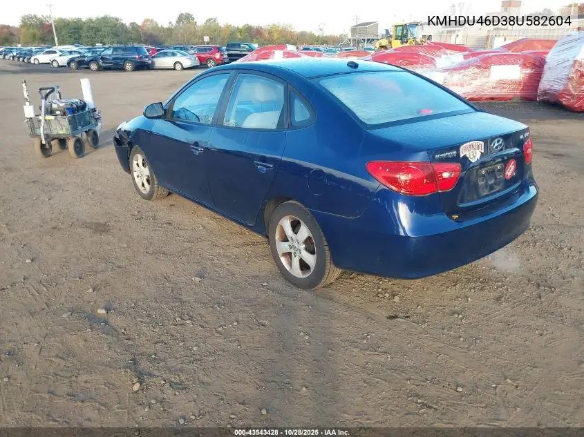 KMHDU46D38U582604 2008 Hyundai Elantra Gls/Se