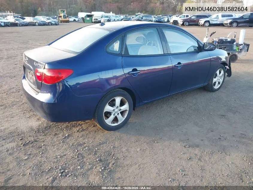 KMHDU46D38U582604 2008 Hyundai Elantra Gls/Se