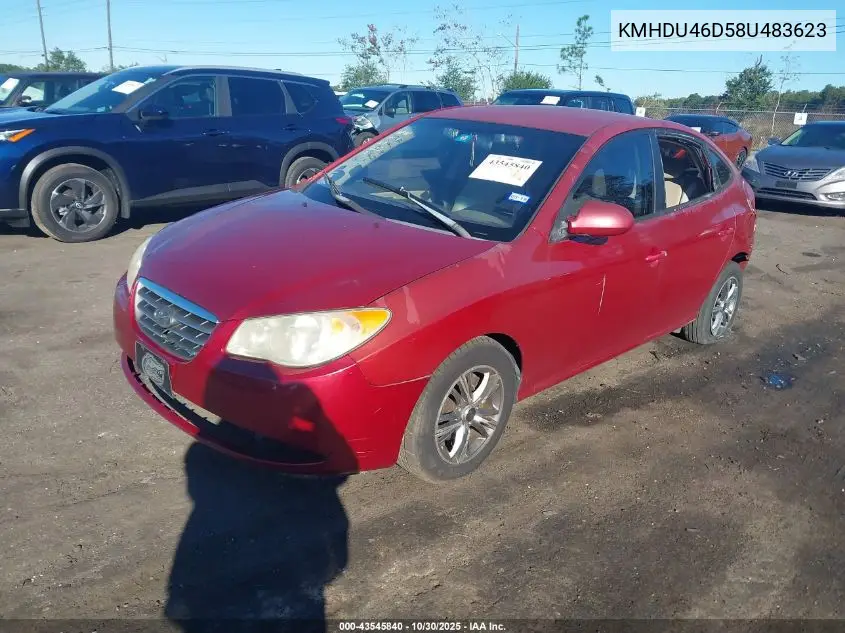 KMHDU46D58U483623 2008 Hyundai Elantra Gls/Se