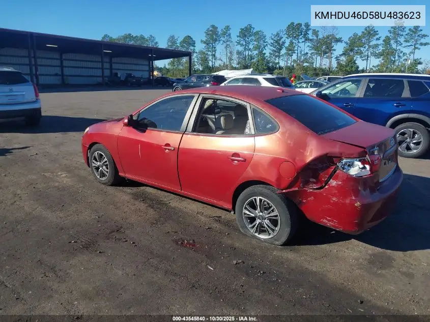KMHDU46D58U483623 2008 Hyundai Elantra Gls/Se