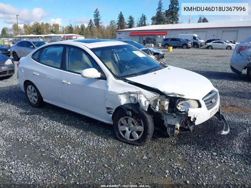 KMHDU46D18U367996 2008 Hyundai Elantra Gls/Se
