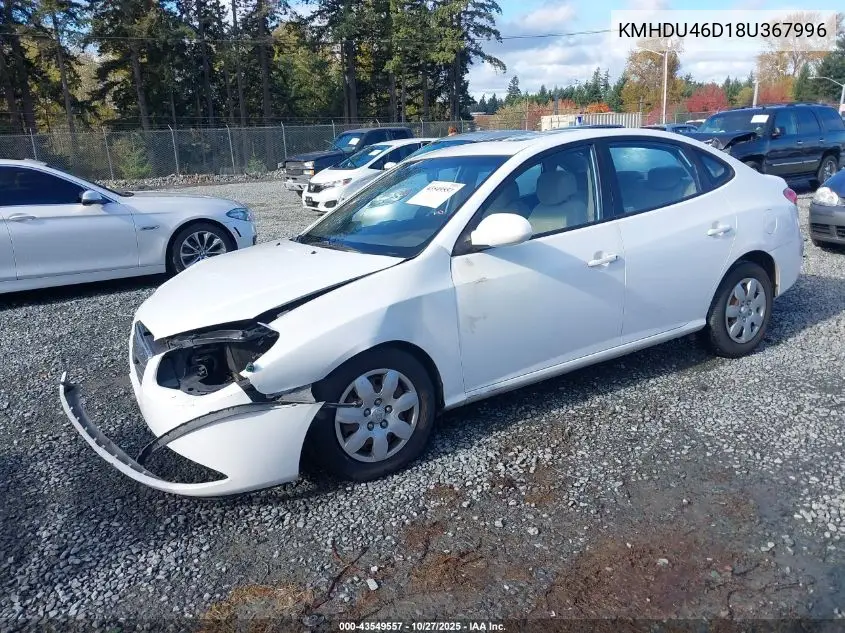 KMHDU46D18U367996 2008 Hyundai Elantra Gls/Se