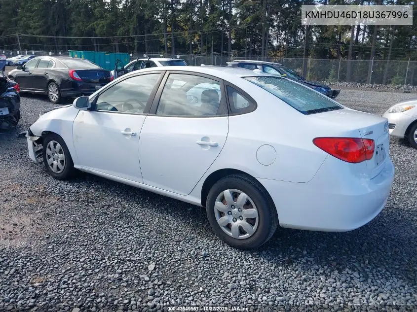 KMHDU46D18U367996 2008 Hyundai Elantra Gls/Se