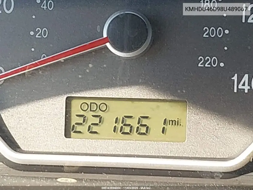 KMHDU46D98U489067 2008 Hyundai Elantra Gls/Se