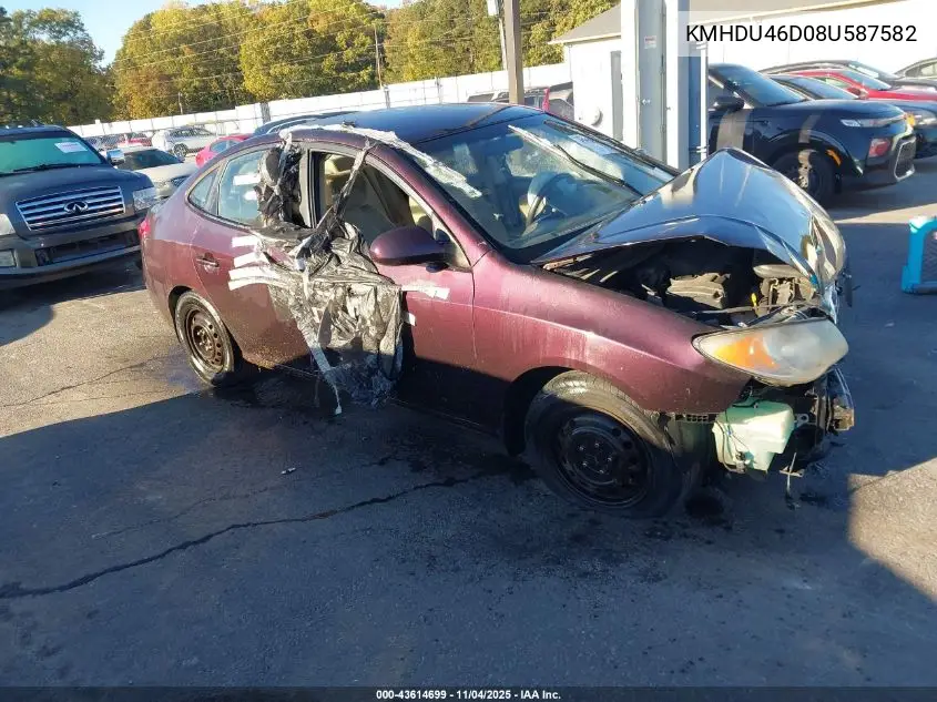 KMHDU46D08U587582 2008 Hyundai Elantra Gls/Se