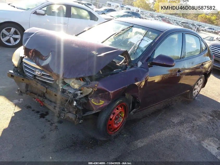 KMHDU46D08U587582 2008 Hyundai Elantra Gls/Se