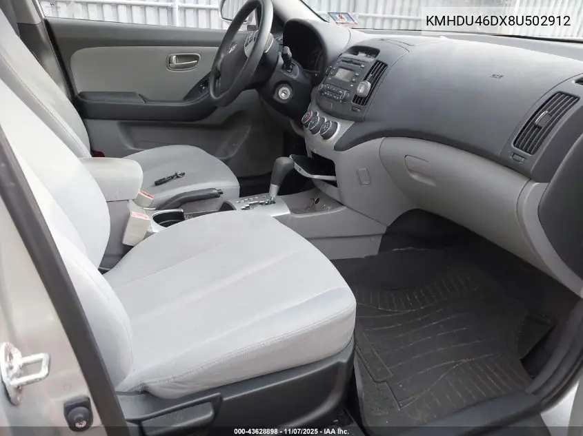 KMHDU46DX8U502912 2008 Hyundai Elantra Gls/Se