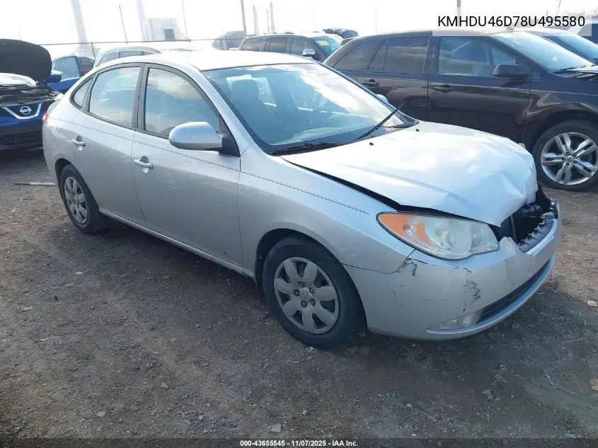 KMHDU46D78U495580 2008 Hyundai Elantra Gls/Se