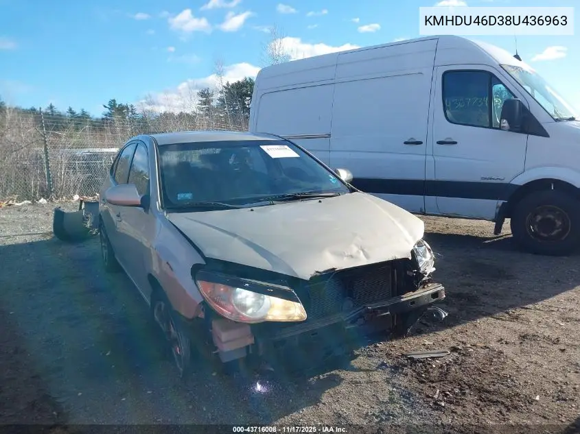 KMHDU46D38U436963 2008 Hyundai Elantra Gls/Se