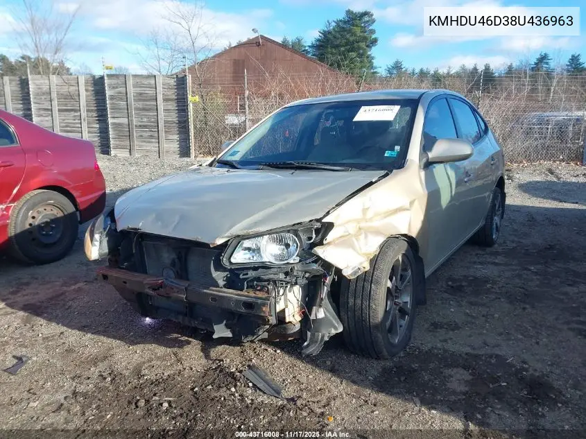 KMHDU46D38U436963 2008 Hyundai Elantra Gls/Se