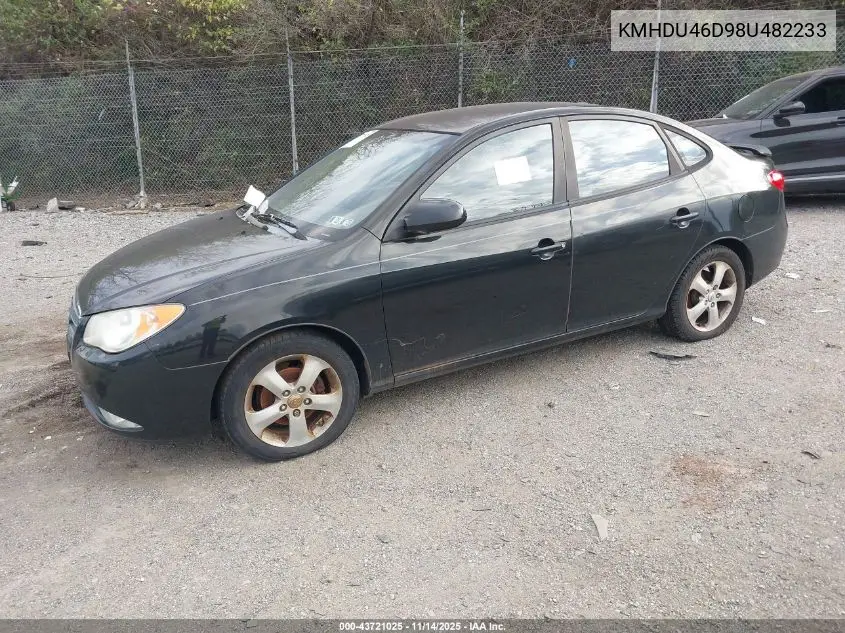 KMHDU46D98U482233 2008 Hyundai Elantra Gls/Se