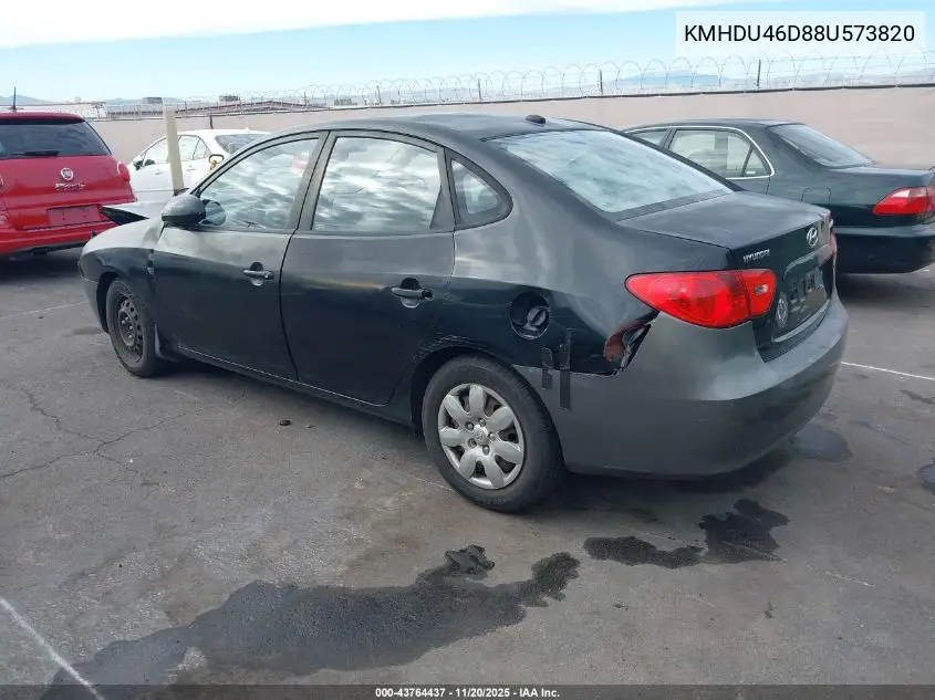 KMHDU46D88U573820 2008 Hyundai Elantra Gls/Se
