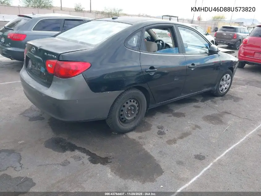 KMHDU46D88U573820 2008 Hyundai Elantra Gls/Se