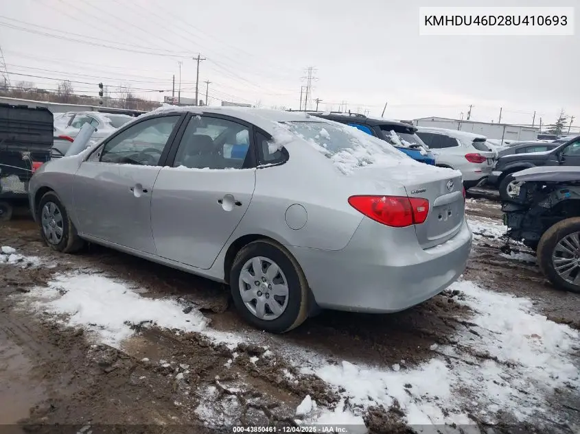 KMHDU46D28U410693 2008 Hyundai Elantra Gls/Se