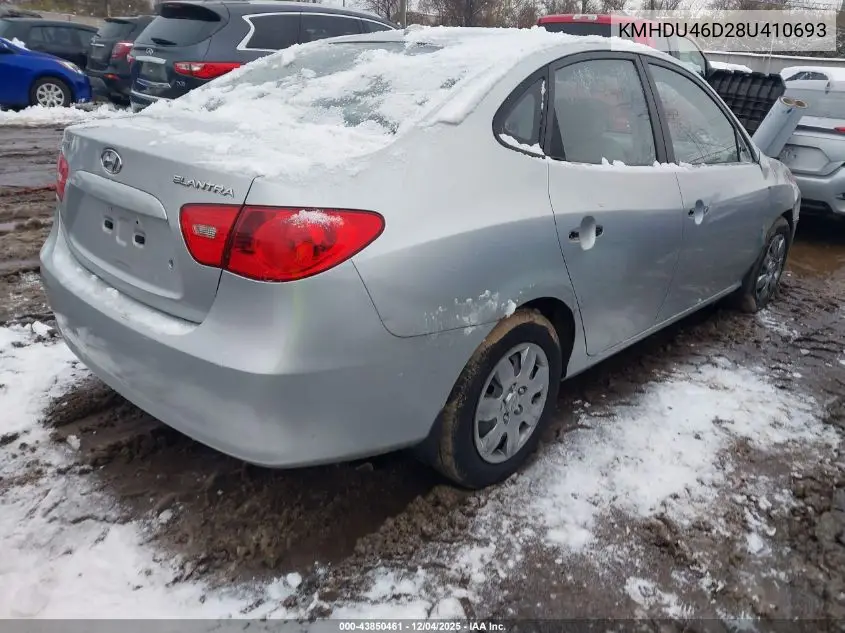 KMHDU46D28U410693 2008 Hyundai Elantra Gls/Se