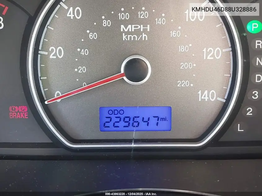 KMHDU46D88U328886 2008 Hyundai Elantra Gls/Se
