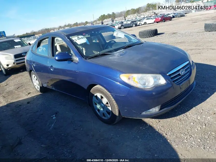 KMHDU46D28U414307 2008 Hyundai Elantra Gls/Se